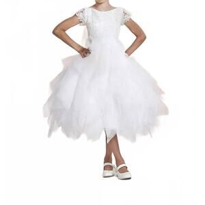 NEW JOAN CALABRESE beaded white lace bodice in white